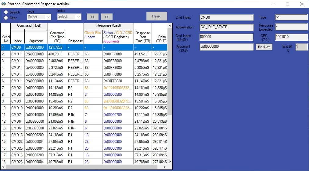 eMMC protocol view