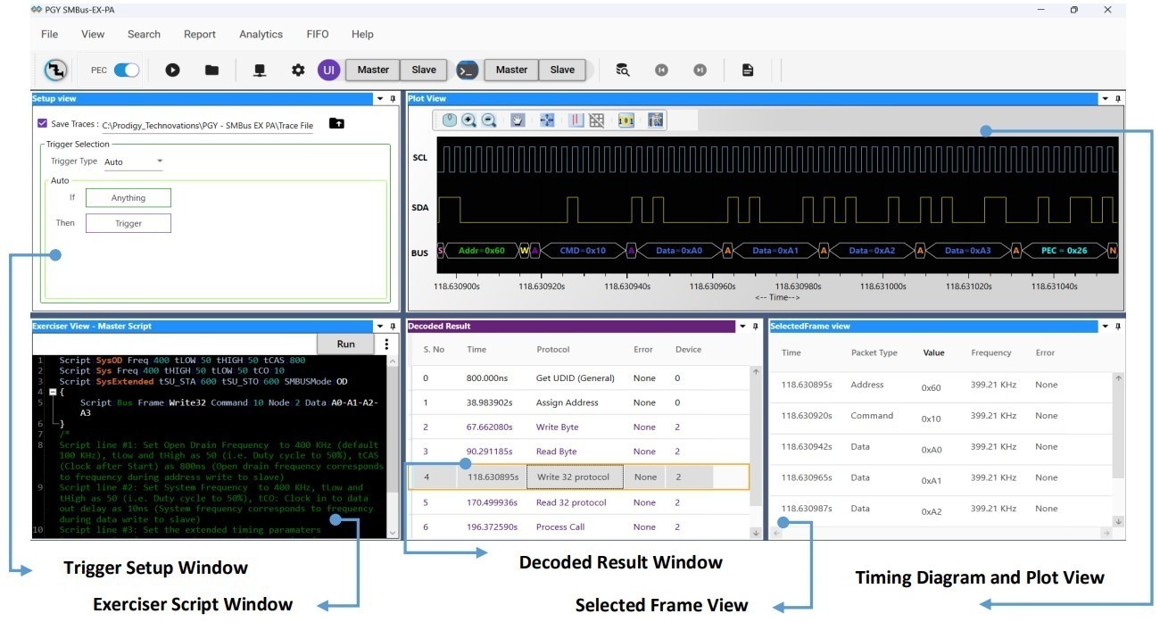 SMBus Protocol Exerciser & Analyzer software