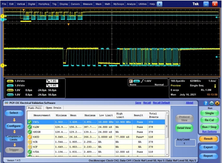 I3C Electrical Validation Software