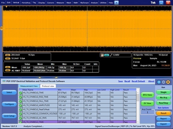 STEPg1 Electrical Validation and Protocol Decode Software