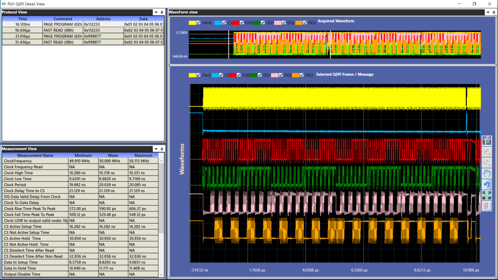 QSPI Electrical Validation and Protocol Decode Software